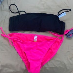 Black and Pink Bikini Set